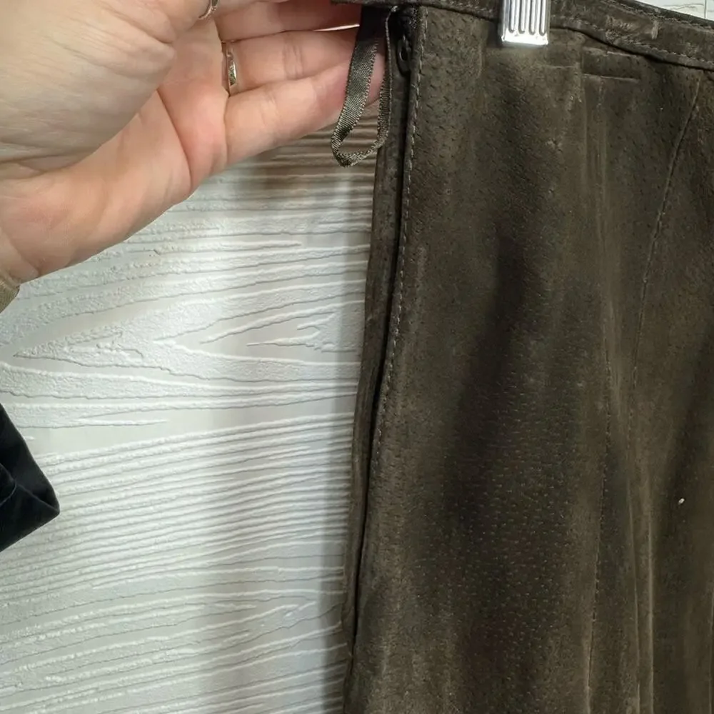Prosper & Devine Vintage Brown Leather Maxi Skirt‎ Size 8